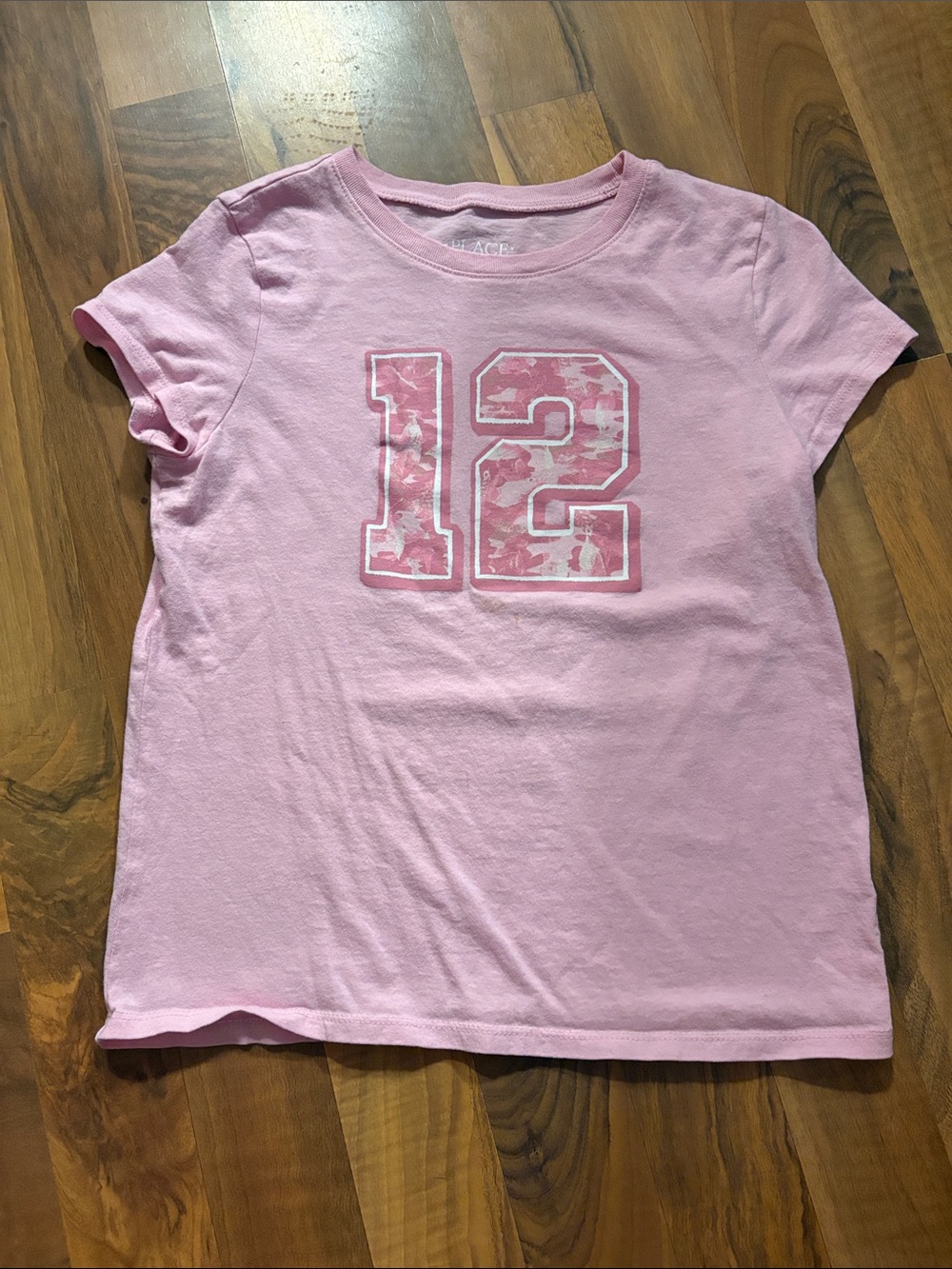 The Children's Place Light Pink Graphic '12' Short Sleeve Tee